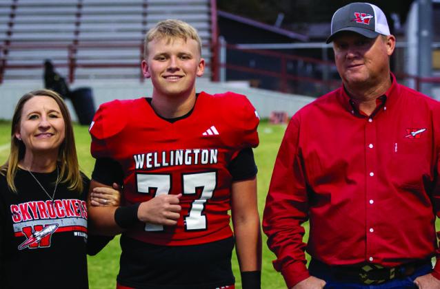 Trenton Wright is the son of April and Larry Wright. Trenton has played varsity football for the Rockets for two years. Following the Wellington vs. Wheeler game, the Wellington High School Class of 2025 walked the field one last time. Additional senior night photos were published in the Friday, Nov. 22 issue of The Red River Sun.