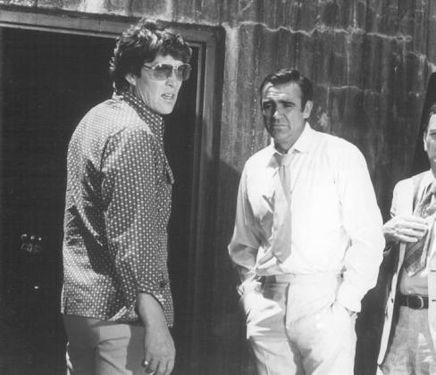 Dean with actor Sean Connery in “Diamonds Are Forever” in 1971.