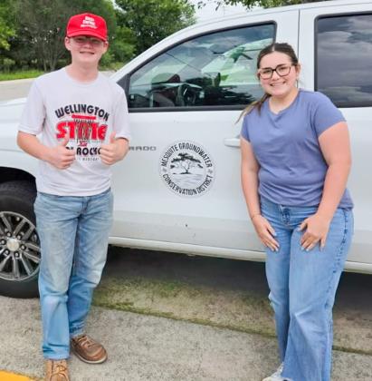 Growing the next generation of water leaders and representing Mesquite Groundwater Conservation District, Tier 1 Texas 4-H Water Ambassadors Westin Wiebe, left, and Ava Peters travel on the recent summer trip, visiting various locations across Texas to learn the importance of water. MESQUITE GROUNDWATER CONSERVATION DISTRICT