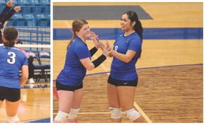 The junior varsity Blue and White Childress Lady Cats battle it out with the Dimmitt Lady Cats Saturday, Sept. 2 in Childress. Photos by Childress High School Yearbook Staff