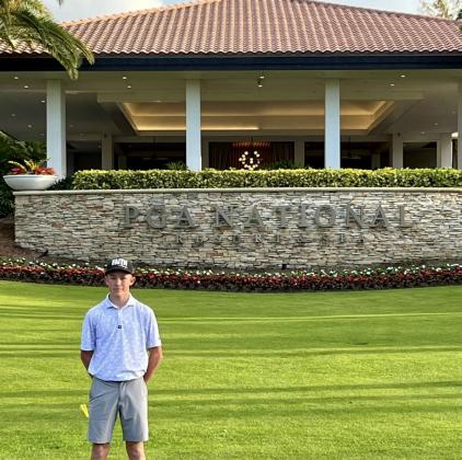 Childress Junior High School eighth-grader Tripp Hunter competes in The Junior Tour Powered by Under Armor for the Western Oklahoma Region, finishing second and qualifying to play in the National Championship at Fazio Course at PGA National Resort in Palm Beach Gardens, Fla. Competing in the 15-18-year-old division as a 14 year old, Hunter placed 37th out of 64 players at the National Championship competition. Childress Junior High School