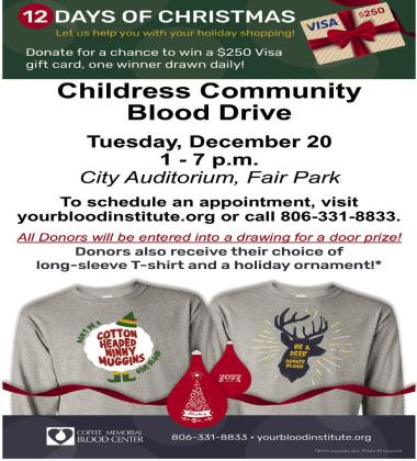 Childress Community Blood Drive coming up