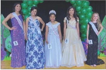 The 2023 Teen Miss Wellington court is comprised of fourth runner-up Valerie Cruz, left, second runner-up Brooklyn Luna, Queen Demi Massey, first runner-up Hazel Estrada and third runner-up Hartley Kane. Courtesy Photos