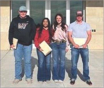 In front of the Agricultural Marketing Service Cotton Classification Complex in Lubbock, the Wellington FFA Cotton Judging team gathers Saturday, April 22 following the contest on the campus of Texas Tech University. From left, Hunter Stark, Jossaline Moreno, Kenady Skelton, Barret Phillips. Courtesy Photo