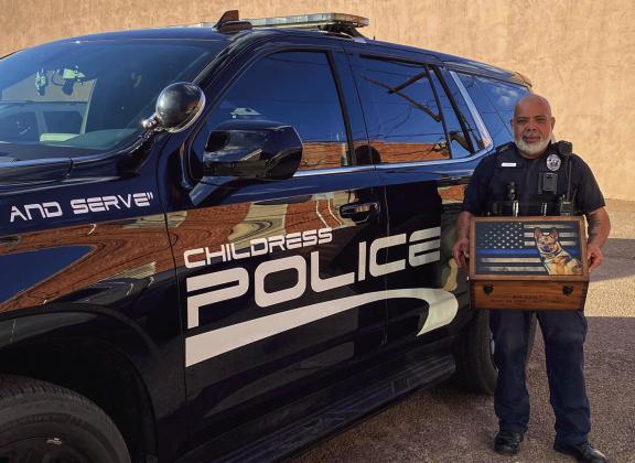 Officer Rodriguez presented memory box in honor of K-9 Edo