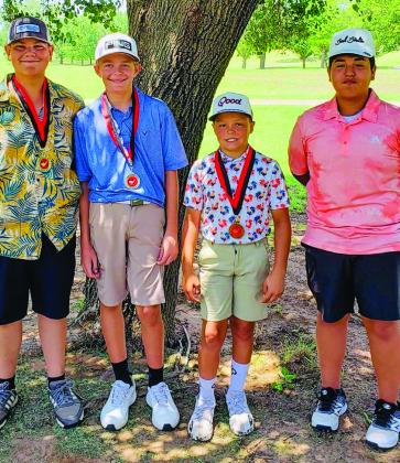Junior high boys, from left: Braxton Barnett, Altus, Okla., first place: Logan Duncan, Altus, Okla., second place; Oakley Blankenship, Altus, Okla. third place; Max Cervantes, Memphis, fourth place.