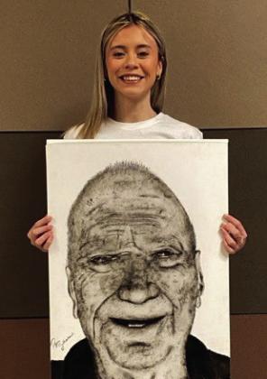 Rilynn Southerland, State Qualifier: Fingerprint of God - Rilynn painted her great-grandfather’s face using her fingerprints. She wanted to show how he has made an imprint on the life of all of her family. He has shown them the love of God and how to live like Jesus.