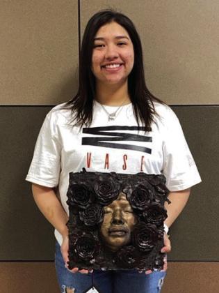 Angelica “Jelly” Garcia, Regional and Area Qualifier: The Garden She Grows An artwork about her mom, Jelly casted her mother’s face and sculpted roses. She wants to show her deep love for her mother and the beautiful person that her mother has grown into.