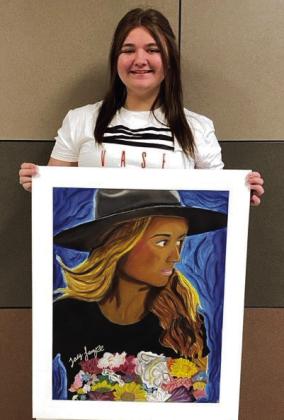 Jacy Lampe, Regional and Area Qualifier: Forget-me-nots - Jacy’s portrait is of her sister, Gracie. Jacy wants to show her love for Gracie and how she will soon miss her terribly.