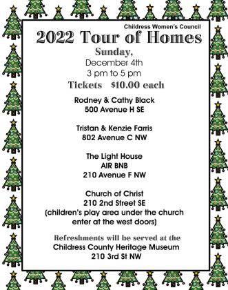 Childress Women’s Council  to hold annual Tour of  Homes this Saturday