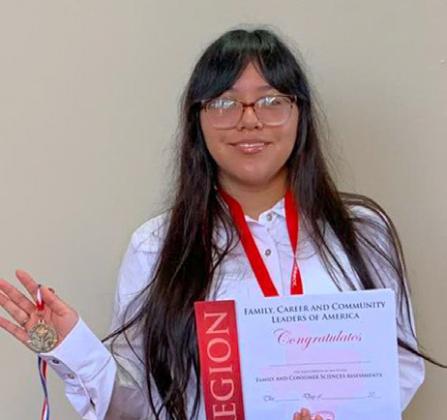 Nohemi Castro receives silver in the Family Consumer Science Assessments (FCSA).