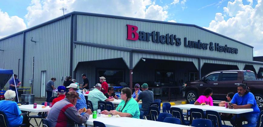Patrons take part in the Bartlett’s Lumber &amp;amp; Hardware’s 85th anniversary celebration on Hwy 83 in Wellington Saturday, Sept. 3. The Red River Sun/Bev Odom