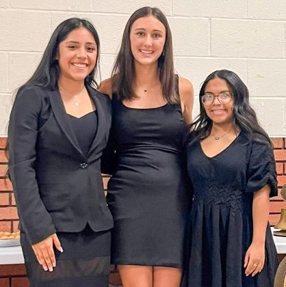 Memphis High School’s Juliana Soto, Lillie Ollinger and Jasmyne Gilchrest compete for a chance at becoming the 2026-2027 Memphis Lions’ Club Queen. Ollinger, center, was crowned with the honor.