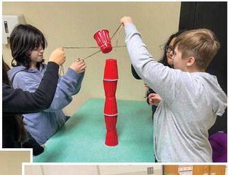 Gifted and Talented students complete ‘cup challenge,’ play human tic-tac-toe