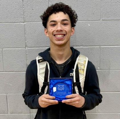 Memphis’ Abel Villa is selected to the 4th Annual Childress Rotary Holiday Invitational Small-School Division All-Tournament Team Saturday, Dec. 13 in Childress.