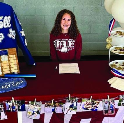 Childress’ Chloe Carroll signs a National Letter of Intent to run track at West Texas A&amp;amp;M University, a public university in Canyon.