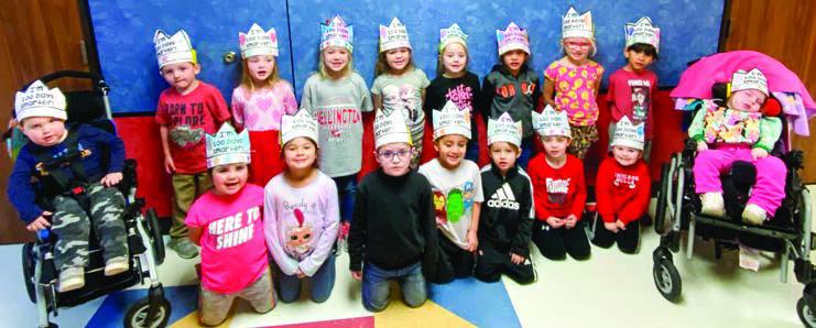 Head Start students observe 100 days of school by creating special crowns with the text, “I’m 100 days smarter.” Courtesy Photos
