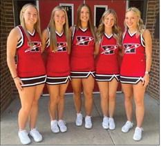 Wellington High School recently elected class officers. Senior class officers, including Reporter Kendra Bawcom, left, Vice President Kaitlin Bawcom, President Audrey Jones, Secretary Summer Neufeld and Treasurer Presley Kane, are ready to travel to the recent Amarillo River Road football game. Courtesy Photo