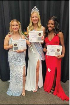 The 2021 Miss Cotton Country court is, from left, Chloe Williams, Altus, Okla., second runner-up; Emma Youngblood, Walters, Okla., queen; and Jayla Kilgore, Wellington, first runner-up. Courtesy Photo
