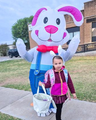 Easter Bunny greets students