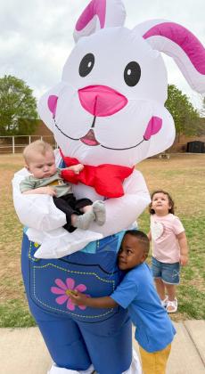 Easter Bunny greets students