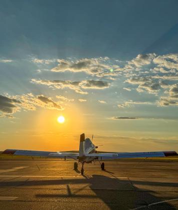 A single engine air tanker (SEAT) in the sun. Tiffany Tully