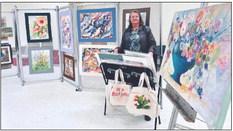 Moore Art Studio owner and artist Belinda Moore showcases her work at the recent art show Saturday, April 22. Photos Courtesy of For The Hub Of Art