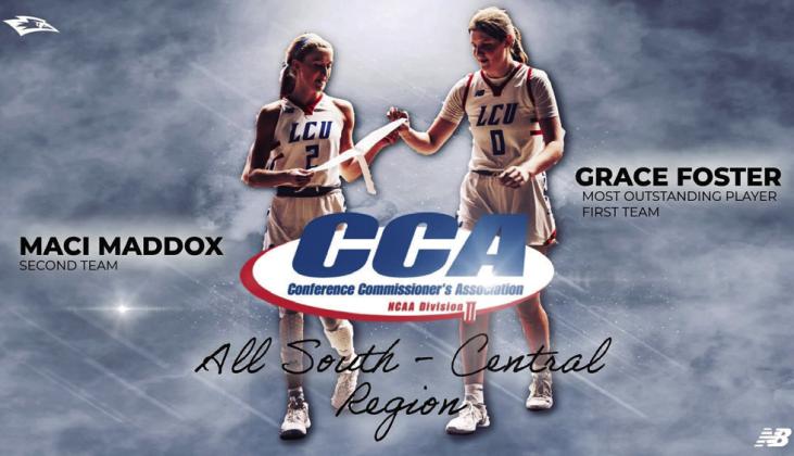 Lubbock Christian University Lady Chaparral Grace Foster is selected as the South Central Regional Most Outstanding Player. Joining Foster is teammate Maci Maddox, a second team selection. Lubbock Christian University Athletics