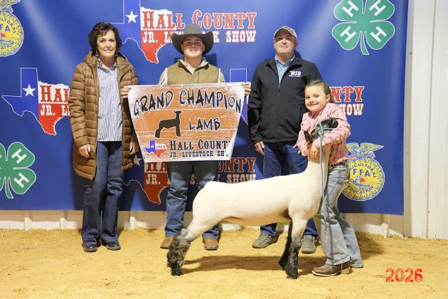 Cheyenne Perkins exhibits the Grand Champion Lamb at the Hall County Junior Livestock Show Saturday, Jan. 31 in Memphis.