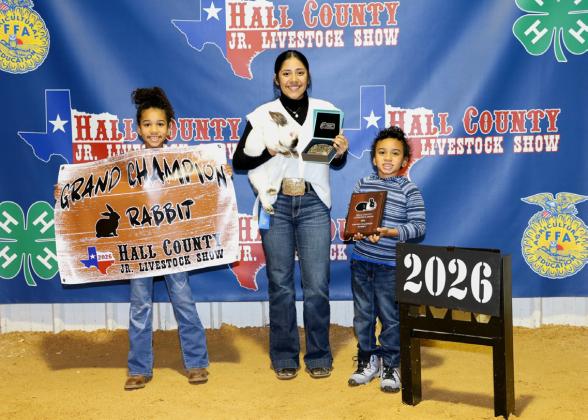 Juliana Soto shows the Grand Champion Rabbit at the Hall County Junior Livestock Show Saturday, Jan. 31 in Memphis.
