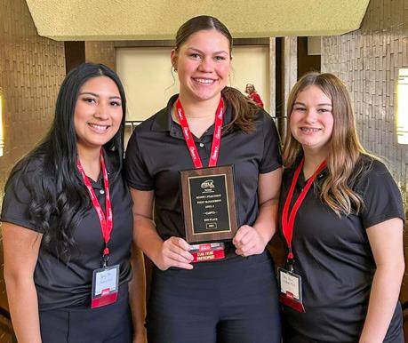 The Event Management Level 3 team of Sydney Silva, Emma Jalomo and Bella Moore take a secondplace finish to advance to the State Leadership Conference.