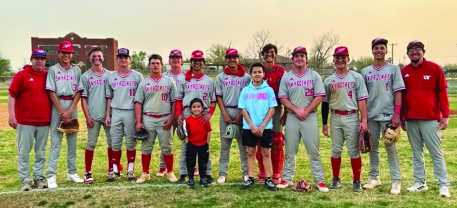 The Wellington Skyrockets pick up a 11-9 win over Clarendon Tuesday, April 1. Courtesy Photo