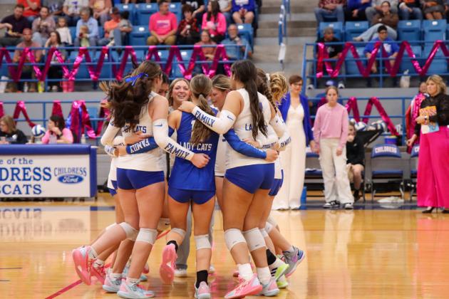 Lady Cats celebrates Senior Night win over Tulia