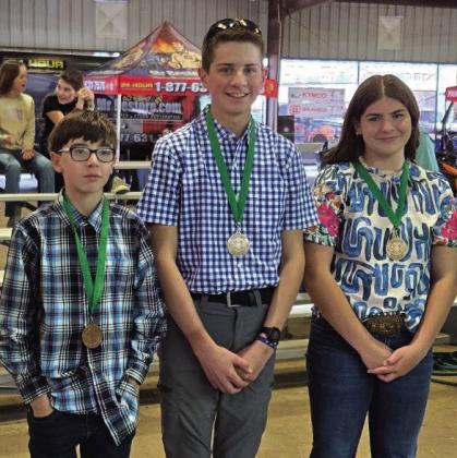 Another Collingsworth County 4-H team, Quade Mock, left, Simon Downing and Rachel Strickland, garnered third place in the Amarillo Working Ranch Cowboy Association (WRCA) Invitational Plant I.D. contest. “Our kiddos did great,” said Texas A&amp;amp;M AgriLife Extension Service of Collingsworth County Agriculture and Natural Resources Agent Kenny Patterson, “and everyone’s scores continue to improve.”