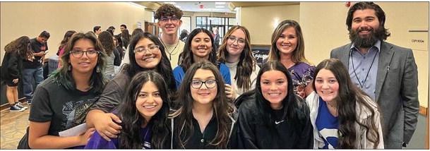 Childress High School Family, Career and Community Leaders of America (FCCLA) officers and advisors, including Amy Detwiler and Jeffrey Collins, recently attend the Regional Fall Workshop in Lubbock. Following, the group toured the Family and Consumer Sciences (FCS) Department at Texas Tech University. Photo Courtesy of Childress High School