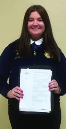 Wellington High School junior Jacy Lampe receives 12th place in Job Interview.
