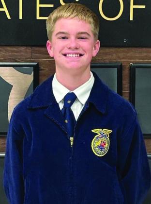 In Greenhand Creed Speaking, Wellington High School freshman Jax Heflin earns 11th place.