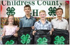 Junior High Club Officers include President Kasen Chapman, Vice President Sterling Bruce, Secretary Jentry Souder, Treasurer Ben Souder, Reporter Cutter Bruce and Parliamentarian Carley Martin. From left, J. Souder, Chapman, S. Bruce and B. Souder. Not pictured is Martin.