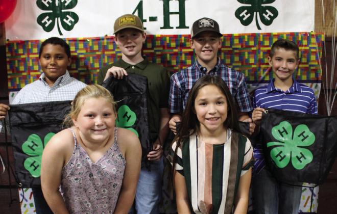 Elementary Club Officers include President Quay Bruce, Vice President Slade Chapman, Secretary Ryker Schaefer, Treasurer Addison Solis, Reporter Bryson Session and Parlimentaruan Emma Moore. Back row, from left: Session, Schaefer, Chapman and Bruce. Front row, from left: Moore and Solis.