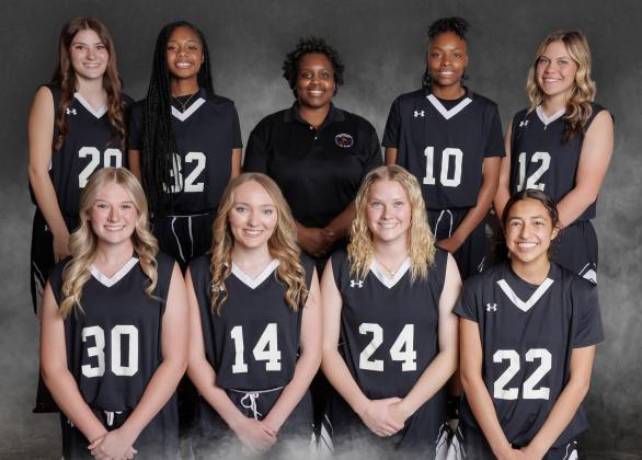 Childress’ Emma Jalomo, back row, far right, competes for the West team during the Golden Spread All-Star Games, helping lead the team to a championship win. Beating East, 78-74, and South, 63-59, Jalomo hit two three-point shots, as well as put up a fourth-quarter buzzer beater during the games Thursday, March 26-Saturday, March 28. Golden Spread All-Star Games