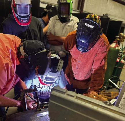 Clarendon College instructor visits welding students
