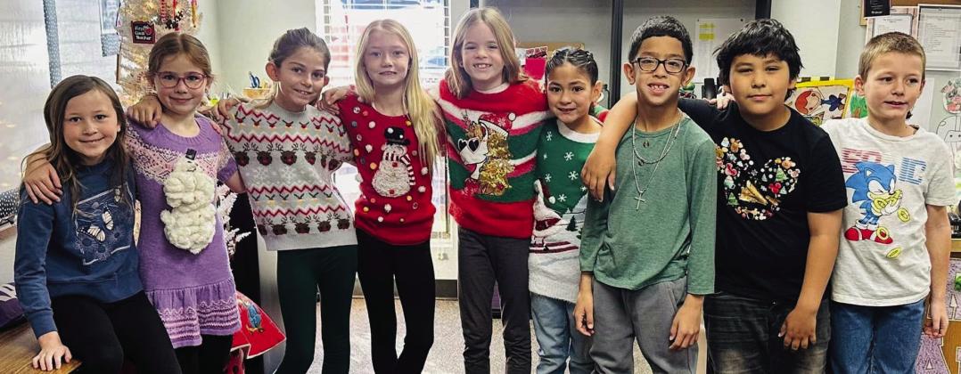 Wellington Elementary Sparklers partake in Ugly Sweater Day