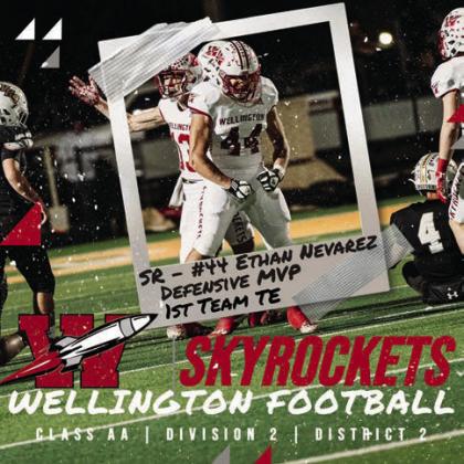 Ethan Nevarez, All-District Defensive Most Valuable Player, All-District First Team Tight End. For additonal honors, see page 4B.