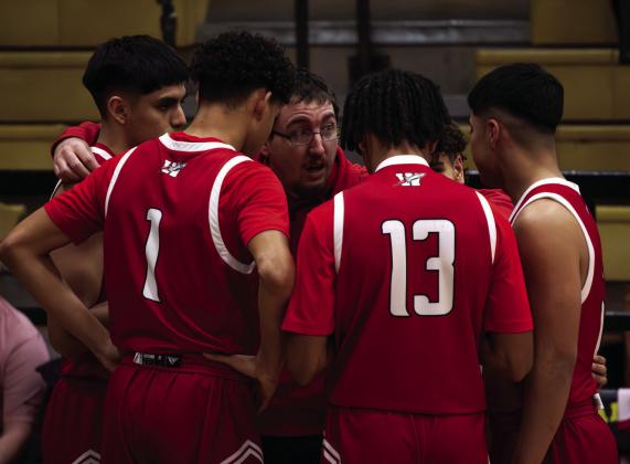 Senior Skyrockets Brenden Garcia, Demarcus Lewis, Miguel Rincon, Anthony Ortiz and TJ Salinas played their final basketball match Tuesday night, Feb. 17 at Amarillo High School, coming up short, 59-35. HZW Media
