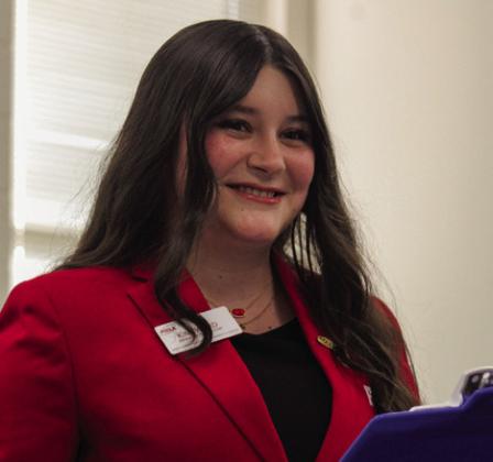 Family, Career and Community Leaders of America (FCCLA) National Vice President of Public Relations Kimi Ward shares event updates, including the National Executive Fall PlanningMeetinginHerndon, Va., State Executive Council Meeting in San Antonio and National Executive Council Winter Planning Meeting in New York City. The Red River Sun/Elizabeth Tanner