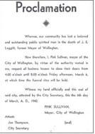 In the 1930s, notices such as this were placed around most businesses a few days prior to a funeral. JIM LEGGITT COLLECTION