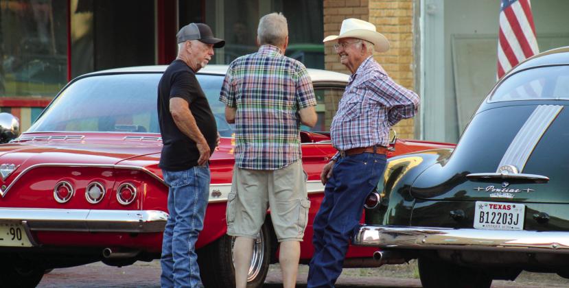 The Childress All School Reunion Car Show attracts a large crowd last Friday night, Sept. 16 on Main St. in downtown Childress. Hot rod attractions included a 1930 Model A Ford, a 1961 Chevrolet Impala, a 1971 Plymouth Duster and more. The Red River Sun/Elizabeth Tanner