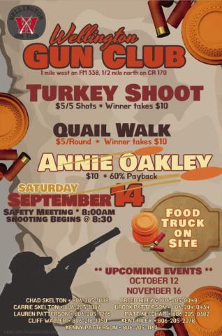 Wellington Gun Club plans Sept.14 shooting event