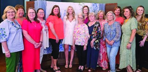 Friends and family gather the afternoon of Saturday, May 3, 2025, to honor Miss Jaylyn Vaughn, bride-elect of Weston Wright, with a wedding shower at the Lewis Building in downtown Wellington. Courtesy Photo