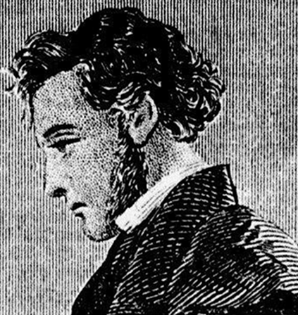 Steel engraving of James Collinsworth from the book, "Tragedy in Texas," 1890.